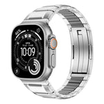 Multi-Faceted Rubber Inlaid Stainless Steel Watch Band, For Apple Watch 46mm / 49mm / 45mm / 44mm, For Apple Watch 42mm / 41mm / 40mm / 38mm
