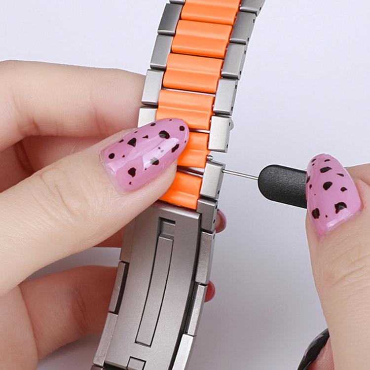 Multi-Faceted Rubber Inlaid Stainless Steel Watch Band, For Apple Watch 46mm / 49mm / 45mm / 44mm, For Apple Watch 42mm / 41mm / 40mm / 38mm