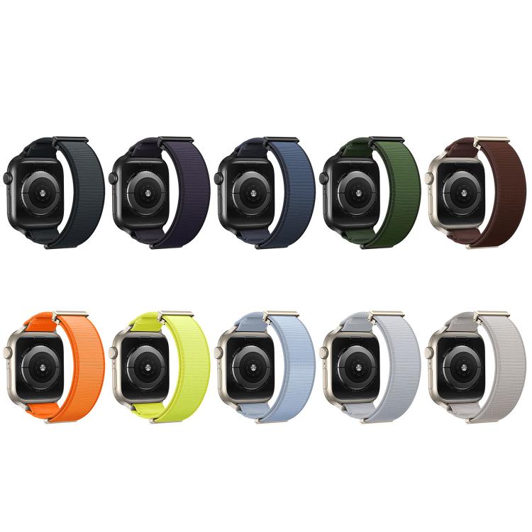 Double-Jointed Magnetic Metal-Tip Nylon Watch Band, For Apple Watch 49mm / 46mm / 45mm / 44mm, For Apple Watch 42mm / 41mm / 40mm / 38mm