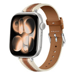 Composite Stitching Genuine Leather Watch Band, For Apple Watch 46mm / 49mm / 45mm / 44mm, For Apple Watch 42mm / 41mm / 40mm / 38mm