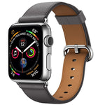 Classic Button Leather Wrist Strap Watch Band for Apple Watch Series 3 & 2 & 1 42mm