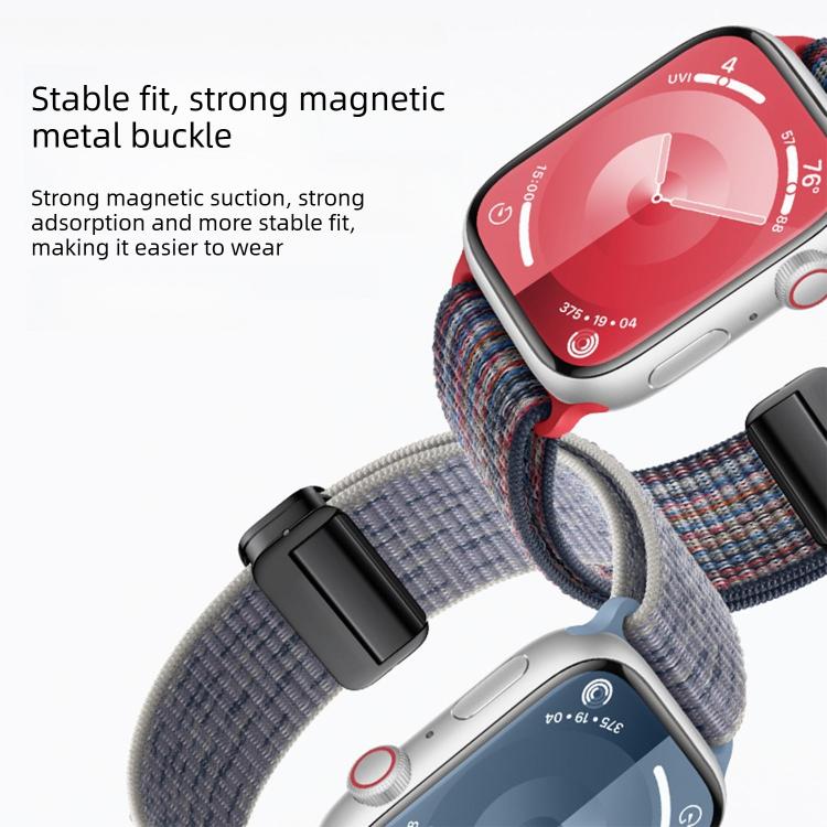 Magnetic Buckle Loop Nylon Watch Band, For Apple Watch 46mm / 49mm / 45mm / 44mm, For Apple Watch 42mm / 41mm / 40mm / 38mm