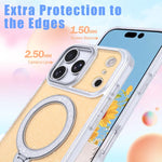 غطاء هاتف بمثبت مغناطيسي لامع بنجوم، لهواتف iPhone 17 Pro Max، iPhone 17 Pro، iPhone 17
