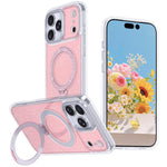 غطاء هاتف بمثبت مغناطيسي لامع بنجوم، لهواتف iPhone 17 Pro Max، iPhone 17 Pro، iPhone 17