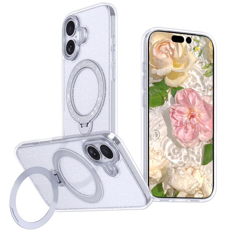 غطاء هاتف بمثبت مغناطيسي لامع بنجوم، لهواتف iPhone 17 Pro Max، iPhone 17 Pro، iPhone 17