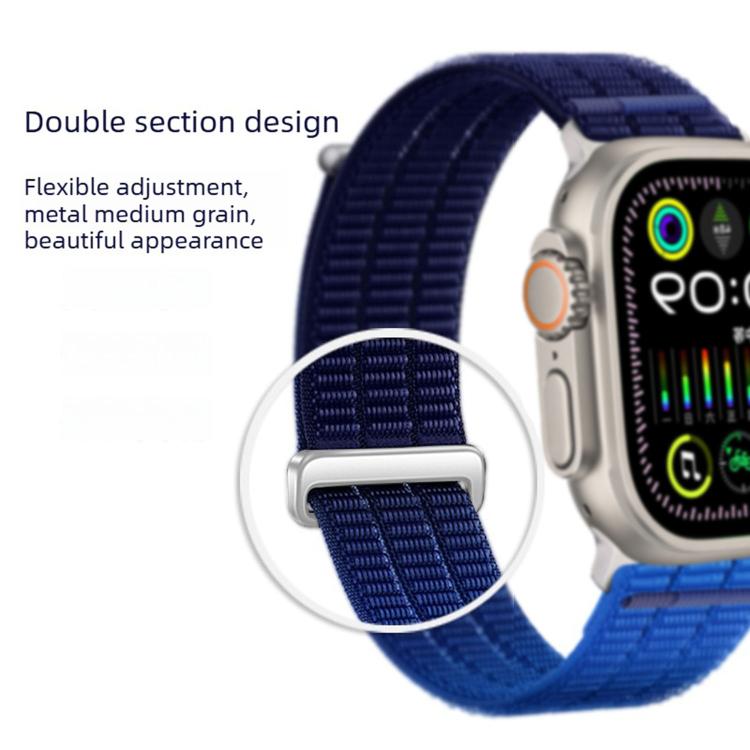 Double-Link Cloud-Feel Breathable Nylon Loop Metal Head Watch Band, For Apple Watch 46mm / 49mm / 45mm / 44mm, For Apple Watch 42mm / 41mm / 40mm / 38mm