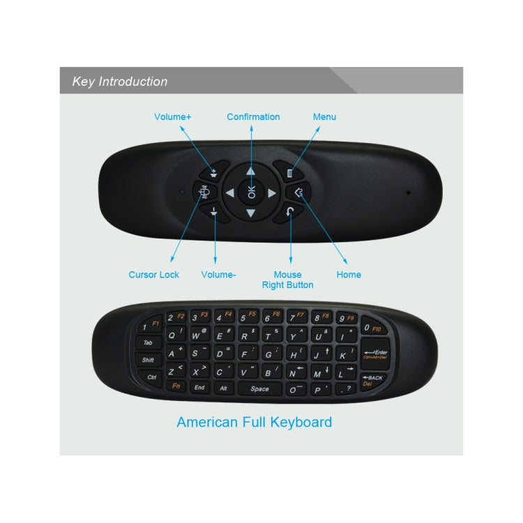 C120 2.4G Mini Keyboard Wireless Remote Mouse with 3-Gyro & 3-Gravity Sensor for PC / HTPC / IPTV / Smart TV and Android TV Box etc