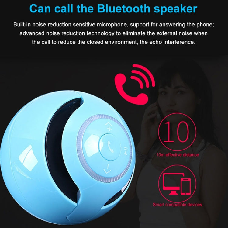 T&G A18 Ball Bluetooth Speaker with LED Light Portable Wireless Mini Speaker Mobile Music MP3 Subwoofer Support TF, BLACK, BLUE, PINK, WHITE