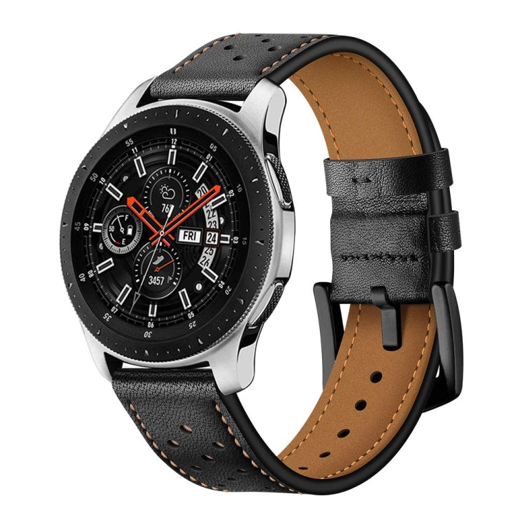 For Apply Samsung Galaxy Watch Active 22mm Leather Eyelet Sport Strap
