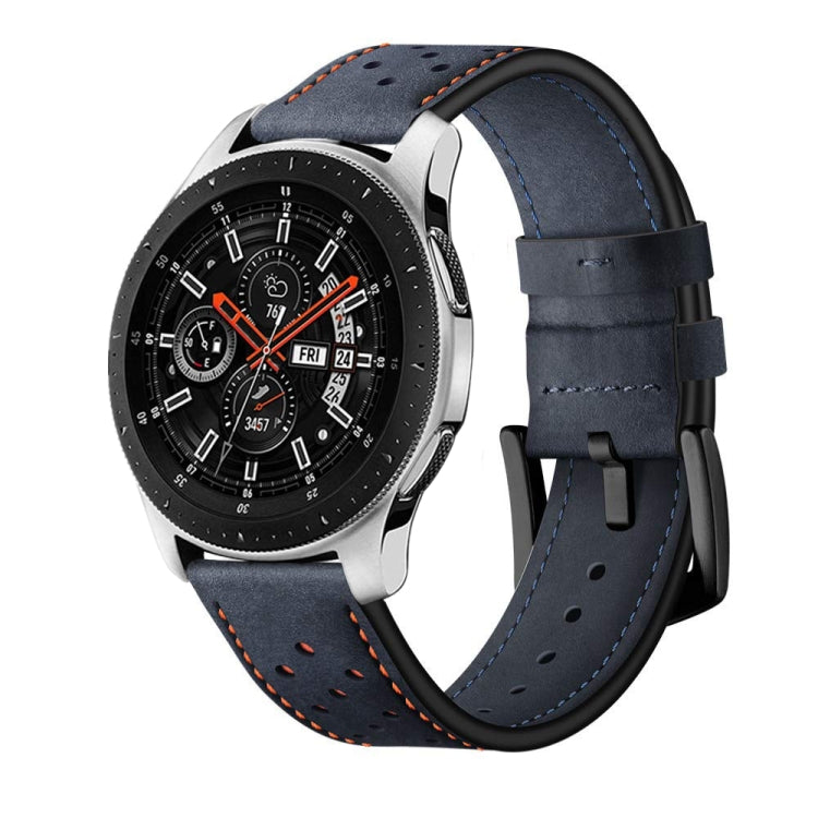 For Apply Samsung Galaxy Watch Active 22mm Leather Eyelet Sport Strap