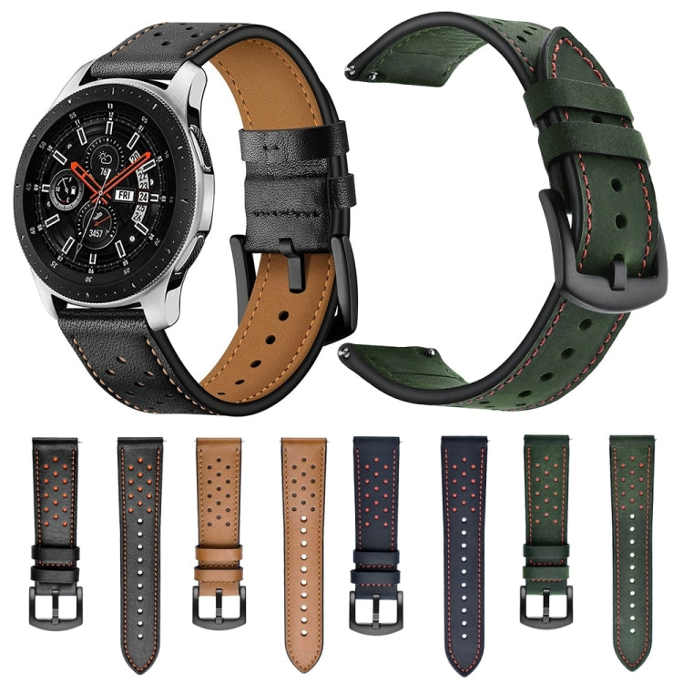 For Apply Samsung Galaxy Watch Active 22mm Leather Eyelet Sport Strap