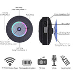 BTS-08 Wireless Bluetooth Speaker Waterproof Led FM Radio Subwoofer Bluetooth Column TF Card Suction Cup Mini Shower Speaker