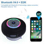 BTS-08 Wireless Bluetooth Speaker Waterproof Led FM Radio Subwoofer Bluetooth Column TF Card Suction Cup Mini Shower Speaker