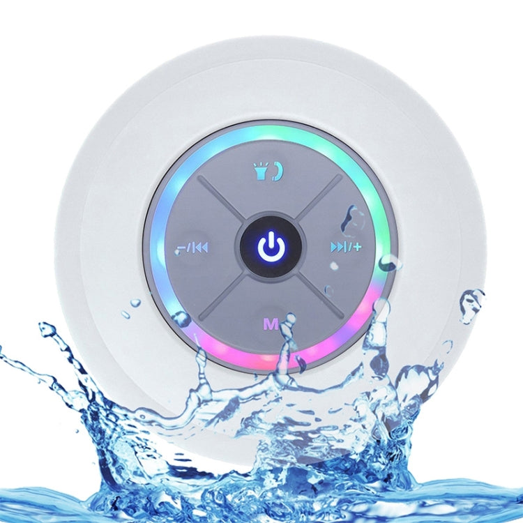 BTS-08 Wireless Bluetooth Speaker Waterproof Led FM Radio Subwoofer Bluetooth Column TF Card Suction Cup Mini Shower Speaker