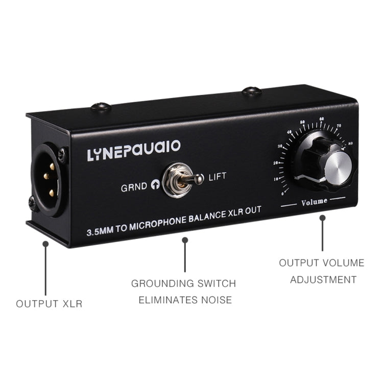 B012 Professional Stereo Signal Converted to Microphone Balanced Signal Output