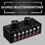 B016 6 Input 1 Output Audio Signal Source Selection Switcher, Output Volume Adjustment Control RCA Port, 6 Input 1 Output
