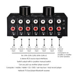 B016 6 Input 1 Output Audio Signal Source Selection Switcher, Output Volume Adjustment Control RCA Port, 6 Input 1 Output