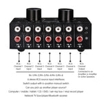 B016 6 Input 1 Output Audio Signal Source Selection Switcher, Output Volume Adjustment Control RCA Port, 6 Input 1 Output