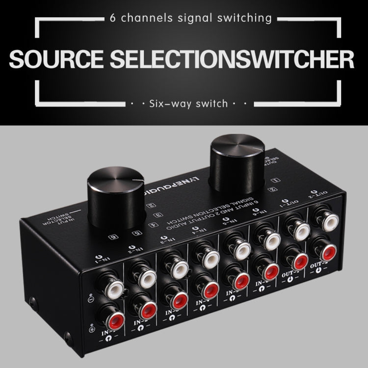 B026 6 Input 2 Output Or 2 Input 6 Output Audio Signal Source Selection Switcher RCA Port