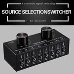 B027 6 input 2 output or 2 input 6 output audio signal source selection switcher 3.5mm interface