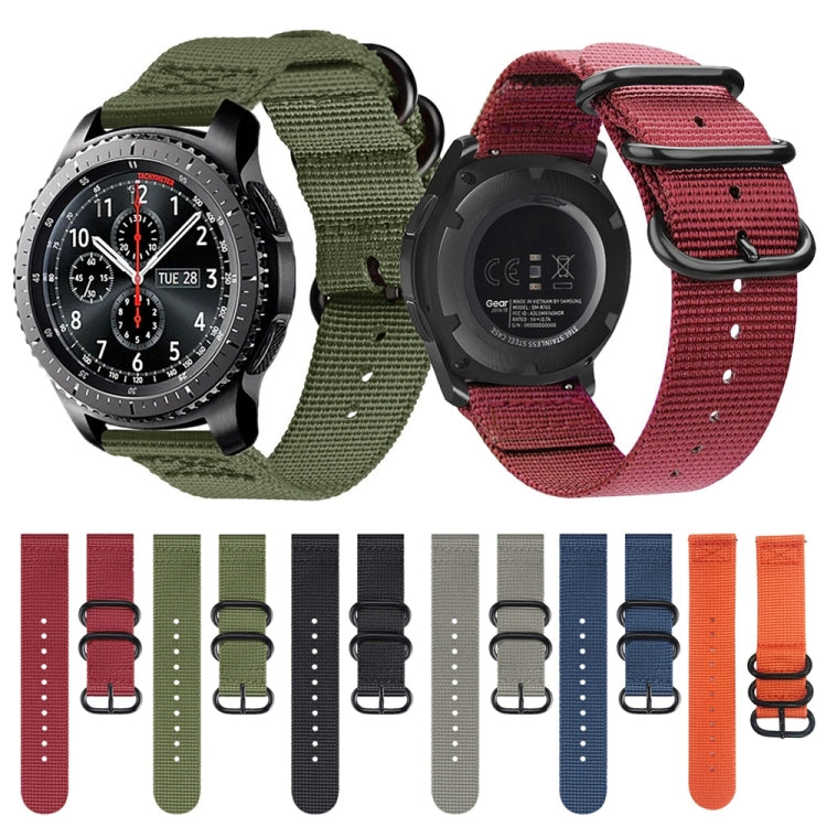 For Samsung Galaxy Watch Active 22mm / S3 Nylon Three-ring Strap, For Samsung Galaxy Watch Active 2 22mm / Gear S3