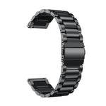 Applicable To Ticwatch Generation / Moto360 Second Generation 460 / Samsung GearS3 / Huawei GT Universal 22mm Stainless Steel Metal Strap Butterfly Buckle Three Beads, black, gold, rose gold, Silver