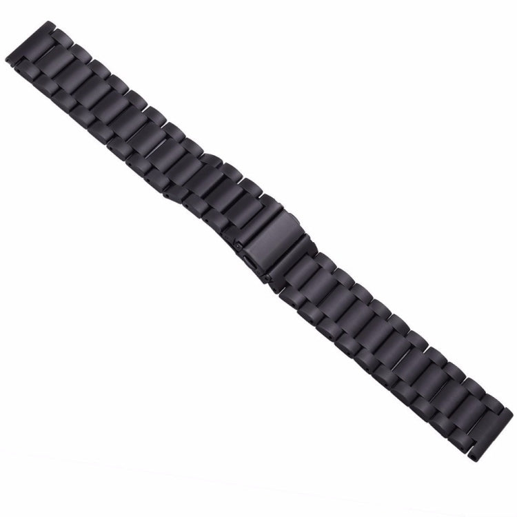 Applicable To Ticwatch Generation / Moto360 Second Generation 460 / Samsung GearS3 / Huawei GT Universal 22mm Stainless Steel Metal Strap Butterfly Buckle Three Beads, black, gold, rose gold, Silver