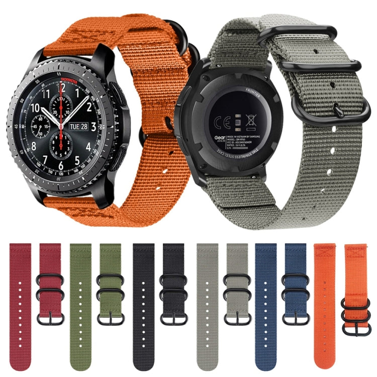 For Samsung Galaxy Watch Active 18mm S3 Nylon Three-ring Strap, For Samsung Galaxy Watch Active 2 18mm / Gear S3