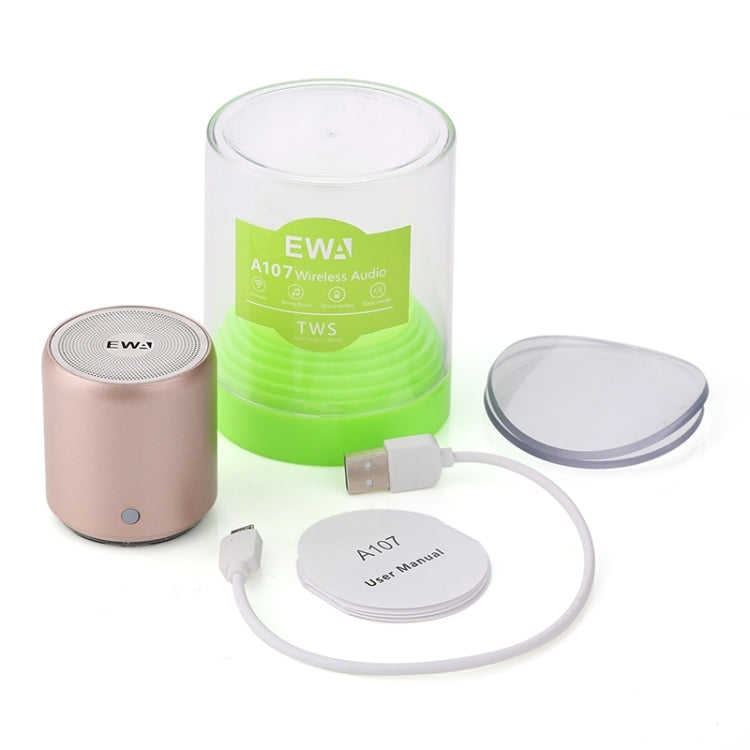 مكبر صوت بلوتوث محمول صغير جداً TWS EWA A107 صندوق صوت بوم مع صب ووفر لاسلكي مكبرات صوت كمبيوتر مكبر صوت استحمام