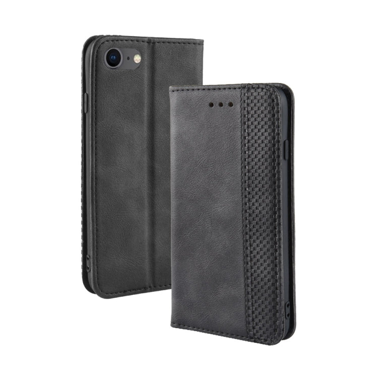 For iPhone SE (2020) Magnetic Buckle Retro Crazy Horse Texture Horizontal Flip Leather Case  , with Holder & Card Slots & Photo Frame, For iPhone SE 2022 / SE 2020