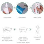 Wireless Water Floss Cleaner Portable 1400mAh USB-Rechargeable Water Flosser IPX7 Waterproof Oral Irrigator, Water Tannk Capacity: 300ML, WF201K-2