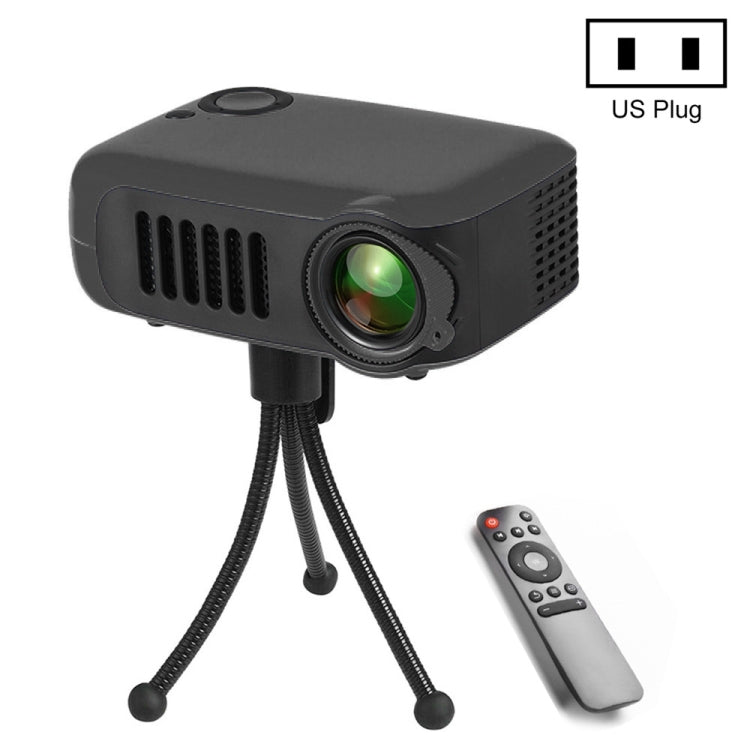 جهاز عرض محمول صغير A2000 800 لومن يدعم 1080P LCD عمر المصباح 50000 ساعة جهاز عرض سينما منزلية مع بنك طاقة، قابس الولايات المتحدة
