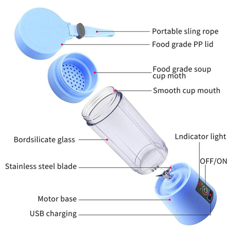 380ml 6 Blender Juicer Cup USB Rechargeable Electric Automatic Vegetable Fruit Citrus Orange Juice Maker Cup Mixer Bottle, TBD002369201A, TBD002369201B, TBD002369201C, TBD002369201D, TBD002369201E, TBD002369201F, TBD002369201G, TBD002369201H           ...