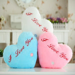 Heart Shaped English Letter Pattern Glowing Light Plush Pillow Toy Cushion