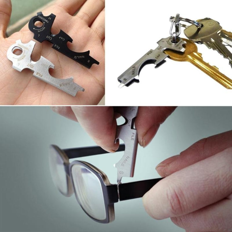 8 in 1 Multitools EDC Stainless Steel Keychain Outdoor Survival Gear Gadget, 8 in 1 (Silver), 8 in 1 (Black)