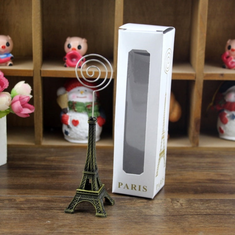 Mini Eiffel Tower Shape Desktop Statue Information Notecard Holder Photo Clip Home Art Deco Gift, Random Color Delivery, Eiffel Tower Shape Card Holder