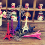 Mini Eiffel Tower Shape Desktop Statue Information Notecard Holder Photo Clip Home Art Deco Gift, Random Color Delivery, Eiffel Tower Shape Card Holder