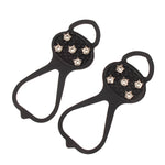 1 Pair Gourd Shape Rubber 5 Teeth Ice Claw Outdoor Non-slip Shoes Covers for Ice Snow Ground