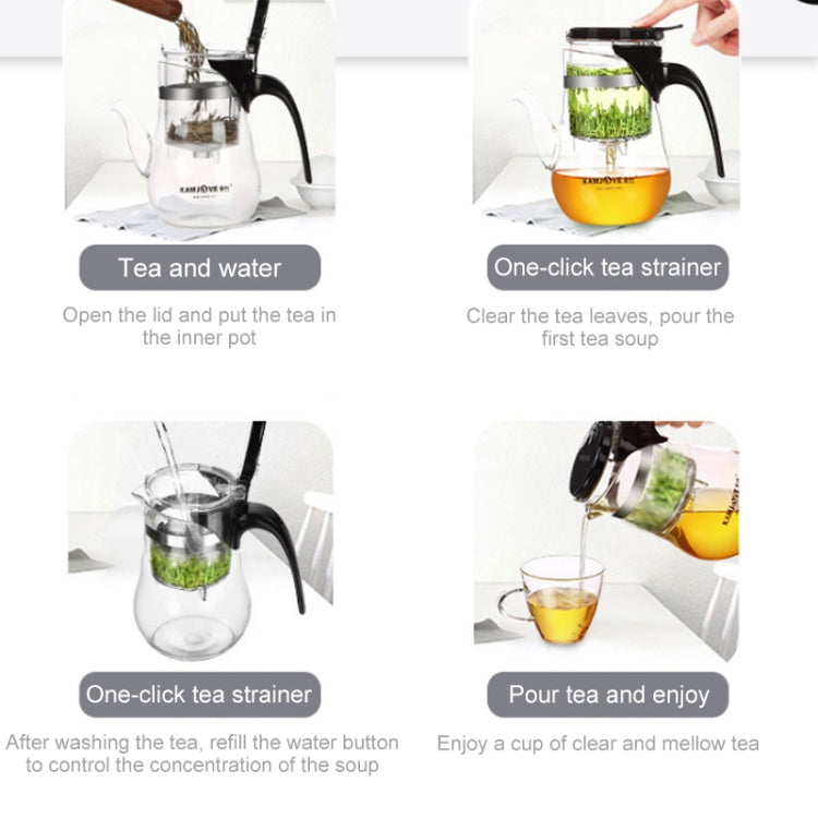 KAMJOVE Elegant Cup Bubble Teapot Office Flower Teapot Heat-resistant Glass Tea Set, K-200 400ML, K-201 500ML, K-202 750ML, K-203 600ML, K-204 600ML, K-205 900ML