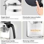 KAMJOVE Elegant Cup Bubble Teapot Office Flower Teapot Heat-resistant Glass Tea Set, K-200 400ML, K-201 500ML, K-202 750ML, K-203 600ML, K-204 600ML, K-205 900ML