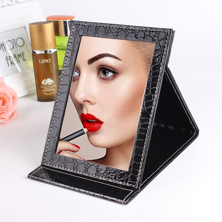 Square Stand Leather Make Up Mirror Alligator Pattern Portable Cosmetic Mirror, Black L 18x25.5x1.6CM, Black M15x20.5x1.6CM, Black S 12x17.5x1.6CM, Brown L 18x25.5x1.6CM, Brown M15x20.5x1.6CM, Brown S 12x17.5x1.6CM, Red L 18x25.5x1.6CM, Red M15x20.5x1....