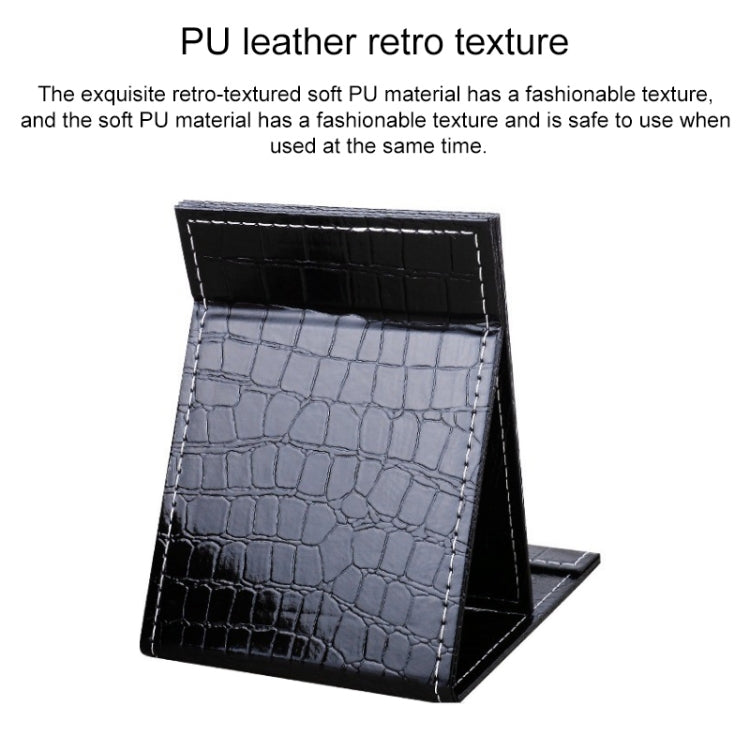 Square Stand Leather Make Up Mirror Alligator Pattern Portable Cosmetic Mirror, Black L 18x25.5x1.6CM, Black M15x20.5x1.6CM, Black S 12x17.5x1.6CM, Brown L 18x25.5x1.6CM, Brown M15x20.5x1.6CM, Brown S 12x17.5x1.6CM, Red L 18x25.5x1.6CM, Red M15x20.5x1....