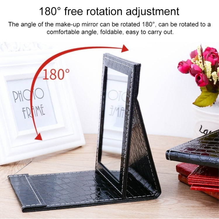Square Stand Leather Make Up Mirror Alligator Pattern Portable Cosmetic Mirror, Black L 18x25.5x1.6CM, Black M15x20.5x1.6CM, Black S 12x17.5x1.6CM, Brown L 18x25.5x1.6CM, Brown M15x20.5x1.6CM, Brown S 12x17.5x1.6CM, Red L 18x25.5x1.6CM, Red M15x20.5x1....
