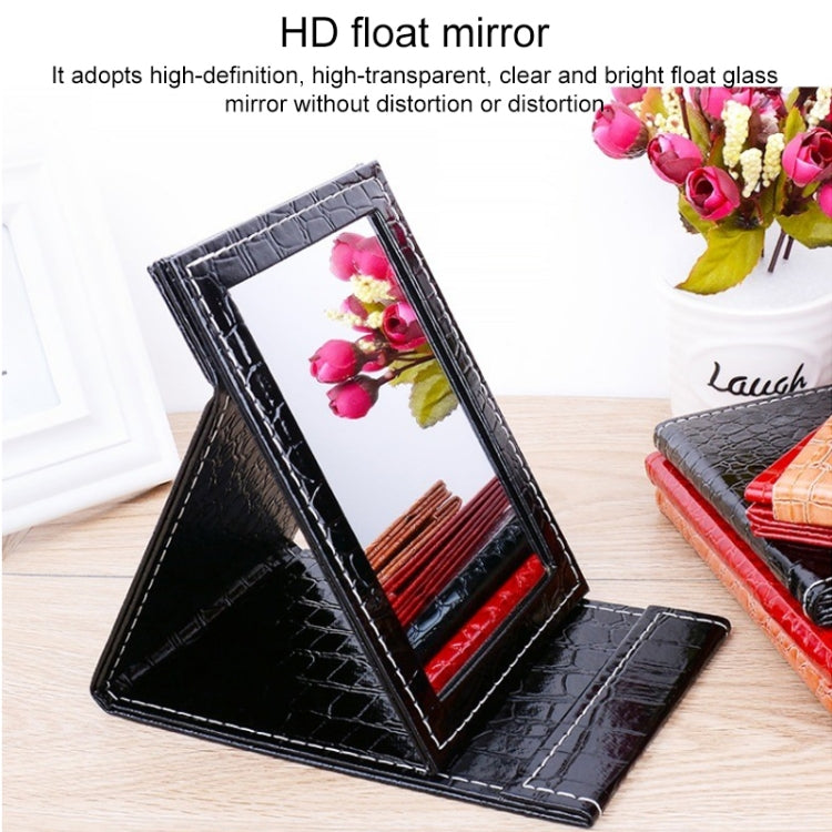 Square Stand Leather Make Up Mirror Alligator Pattern Portable Cosmetic Mirror, Black L 18x25.5x1.6CM, Black M15x20.5x1.6CM, Black S 12x17.5x1.6CM, Brown L 18x25.5x1.6CM, Brown M15x20.5x1.6CM, Brown S 12x17.5x1.6CM, Red L 18x25.5x1.6CM, Red M15x20.5x1....
