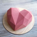 3 PCS Diamond Love DIY Cake Silicone Mold Sponge Baking Tool Chiffon Mousse Dessert Mold, Diamond Love Shape