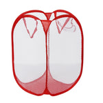 Foldable Pop Up Wash Bag Laundry Basket Bag Hamper Mesh Storage Pueple Dirty Clothes Basket