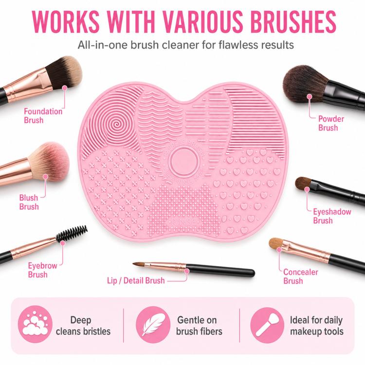 Silicone Brush Cleaner Mat Washing Tools For Cosmetic Make Up Eyebrow Brushes Cleaning Pad Scrubber Board