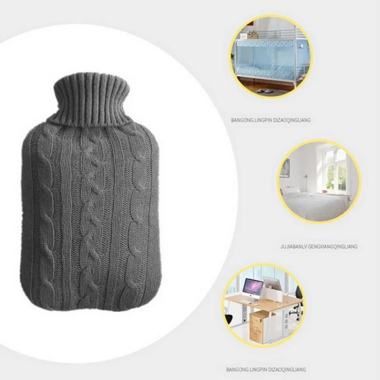 Hot Water Bottle Solid Color Knitting Cover (Without Hot Water Bottle) Water-filled Hot Water Soft Knitting Bottle Velvet Bag