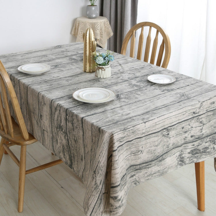 Vintage Popular Table Cloth Linen Rectangular Tablecloth Wooden Grain Dustproof Restaurant Table Cover, 50x70cm, 70x70cm, 90x90cm, 100x140cm, 140x140cm, 140x180cm, 140x200cm, 140x220cm