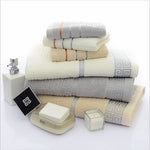 3 PCS Plaid Cotton Towel Bath Set